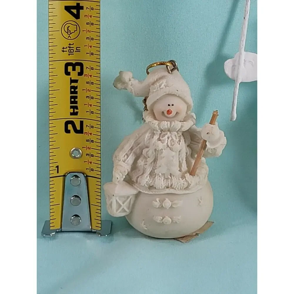 Snowman Christmas Ornaments Vintage Tin Resin Plastic Snowflake Reflector FLAW